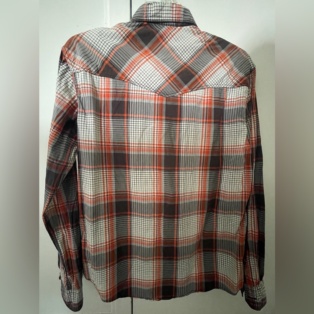 Men’s Orange Plaid Jack & Jones Button-Down Shirt Size Small S - Picture 2 of 6